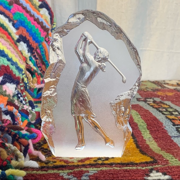 70s Glass Golf Paperweight - Picture 3 of 7